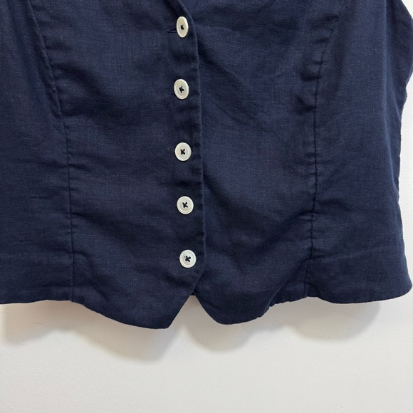J. Crew Slim Fit Linen Button Front Vest Size 2 - Picture 5 of 12